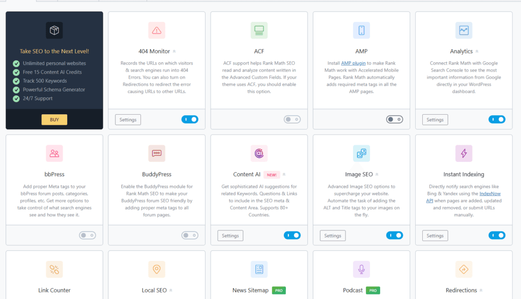 rankmath modules